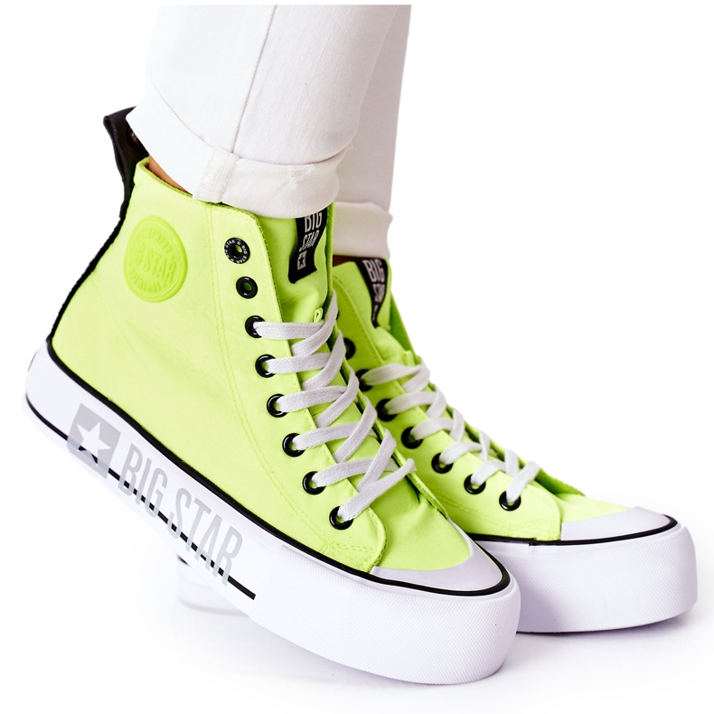 Sneakers Alte Sulla Piattaforma Big Star II274015 Giallo Neon