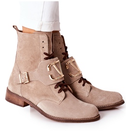 Stivali Nicole 2676 Cappuccino in Pelle Scamosciata Donna beige