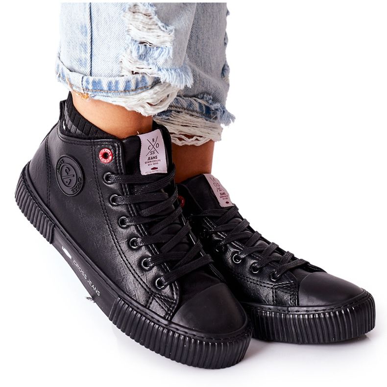 Sneakers Donna Cross Jeans High Nere II2R4021 nero