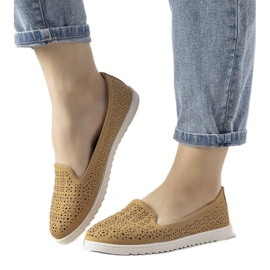 Mocassini cammello con motivo Catwalk traforato marrone