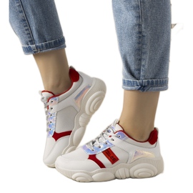 Sneakers bianche e rosse da donna Carry bianca
