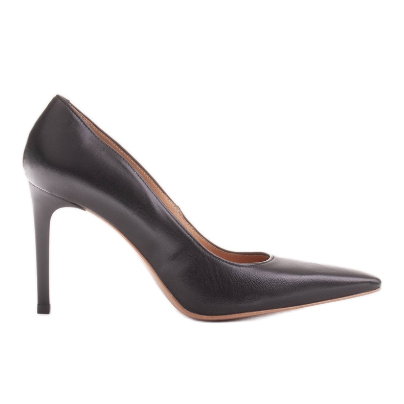 Marco Shoes Spille in pelle con una parte anteriore estesa nero