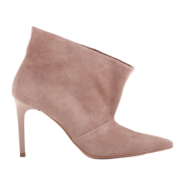 Marco Shoes Spille in pelle con una parte anteriore estesa beige