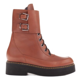 Marco Shoes Stivali Federica con fibbie decorative marrone