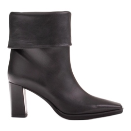 Marco Shoes Eleganti stivali Loren con collo fasciato nero