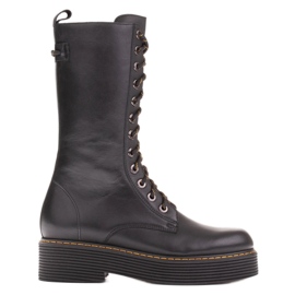 Marco Shoes Stivaletti Francess stringati con suola spessa nero