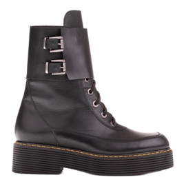 Marco Shoes Stivali Federica con fibbie decorative nero