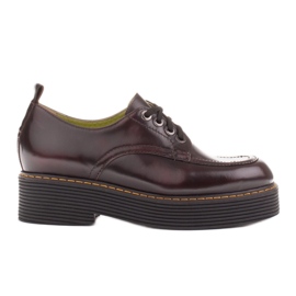 Marco Shoes Mocassini Chiara in pelle spazzolata nero rosso