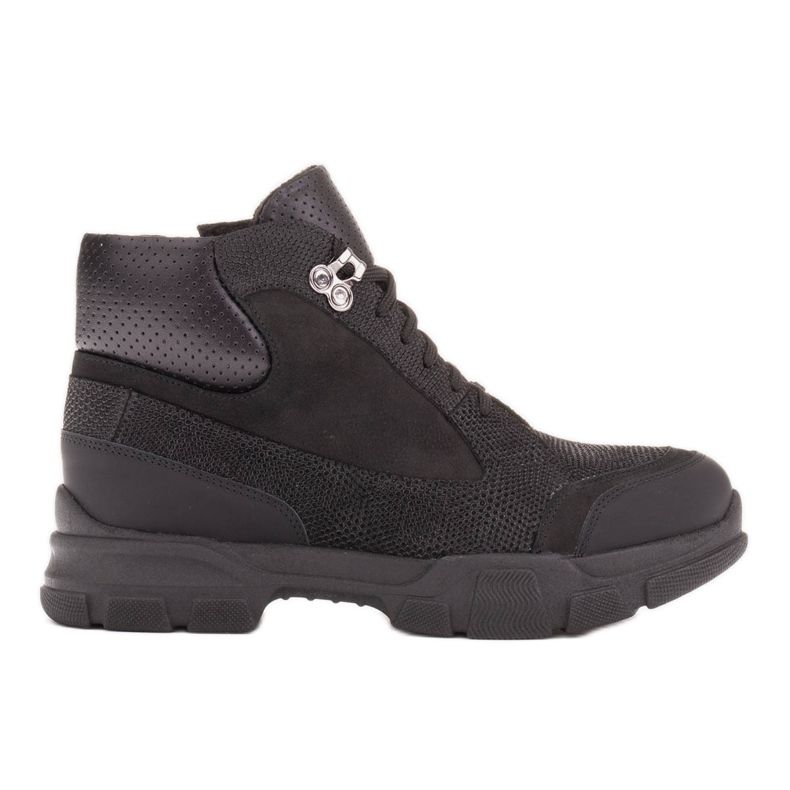 Marco Shoes Scarponi da trekking in pelle naturale nero