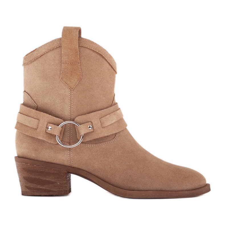 Marco Shoes Stivali texani Kaja con cintura decorativa beige