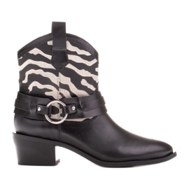 Marco Shoes Stivali texani Kaja con cintura decorativa nero
