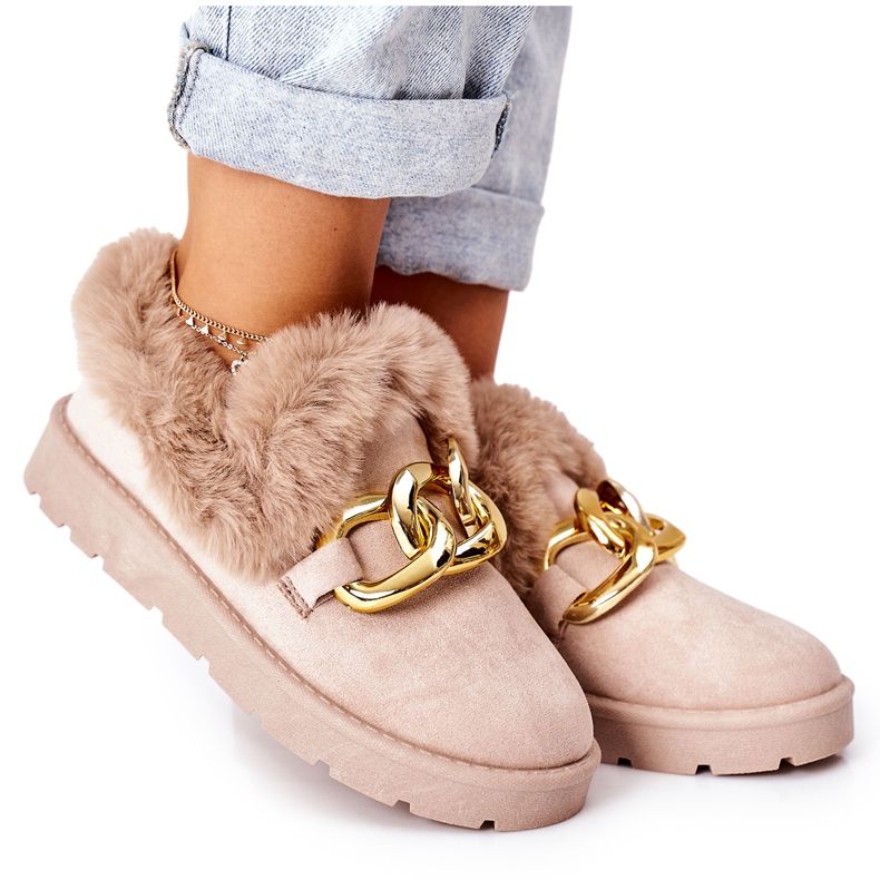 PB1 Pantofole da donna con catena dorata Beige Ardrums
