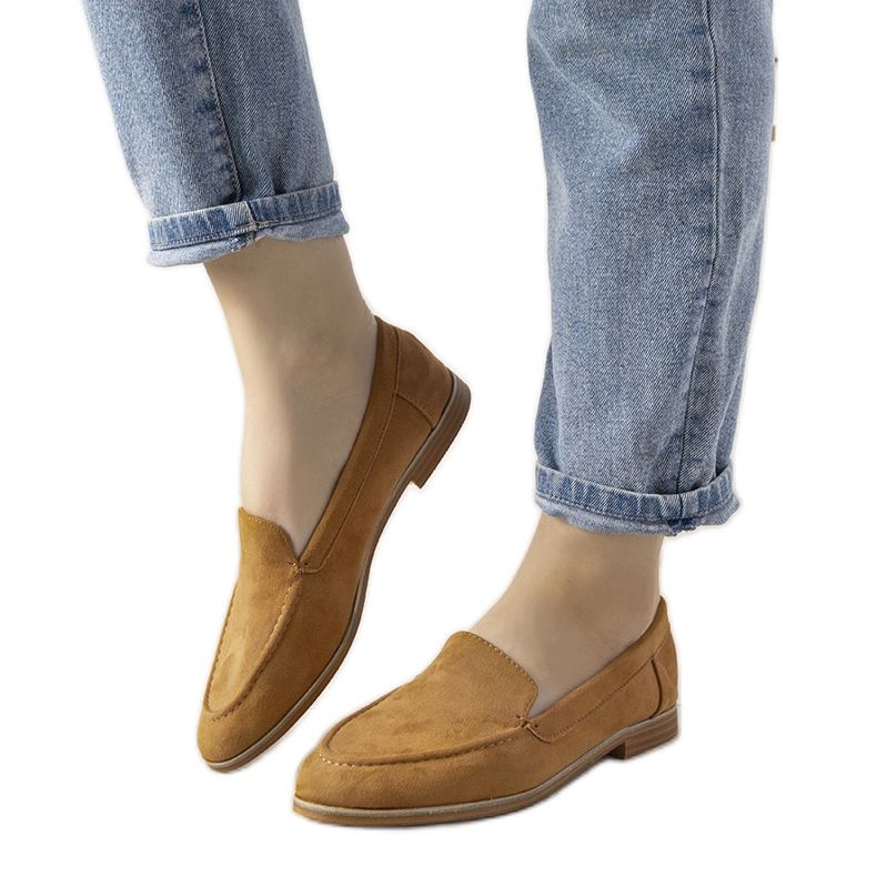 Mocassini cammello Downtown con tacco piatto marrone