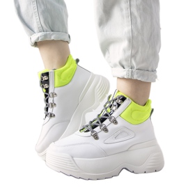 Sneakers bianche su suola alta Eloquence bianco