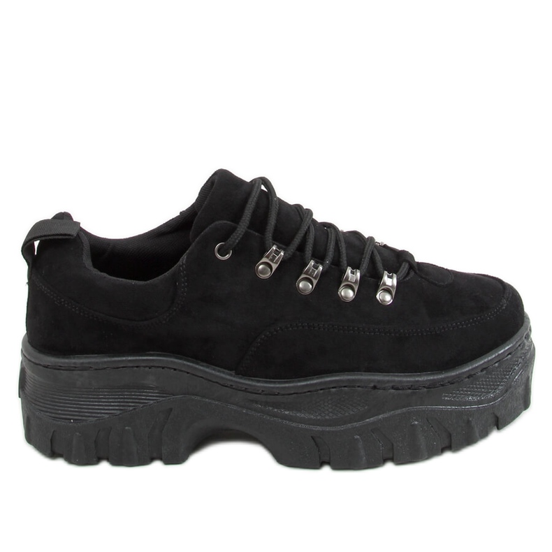 Nero 6290 Scarpe sportive nere con suola alta