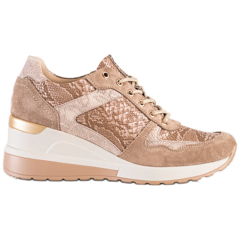 Sneaker VINCEZA in camoscio beige
