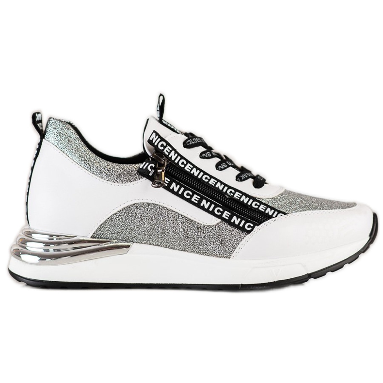 VINCEZA Sneakers Con Cerniera bianca grigio