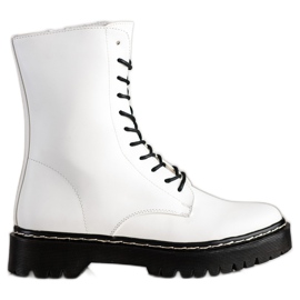 S. BARSKI Stivali stringati sulla piattaforma S.BARSKI bianco