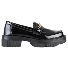 Filippo Scarpe brogue in pelle con catena nero