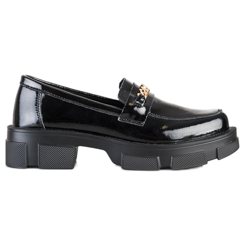 Filippo Scarpe brogue in pelle con catena nero