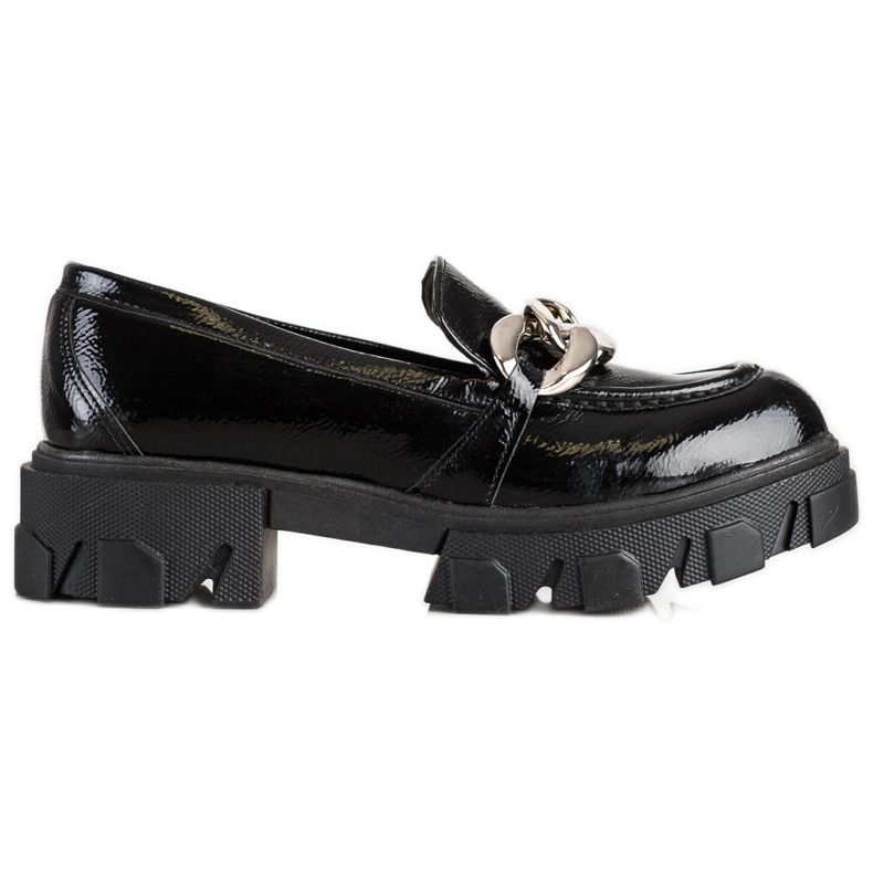 SHELOVET Mocassini alla moda laccati nero