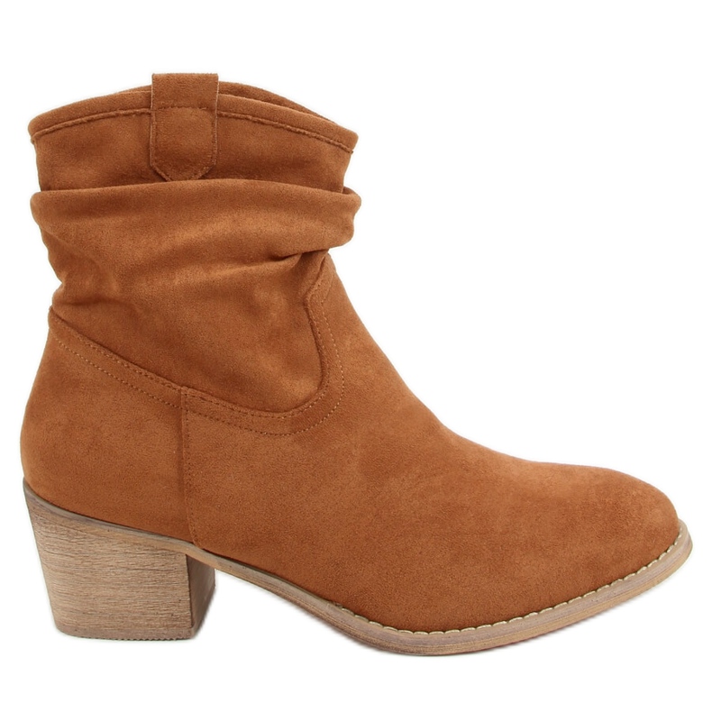 Stivali con tacco basso cammello Z1165 Camel marrone