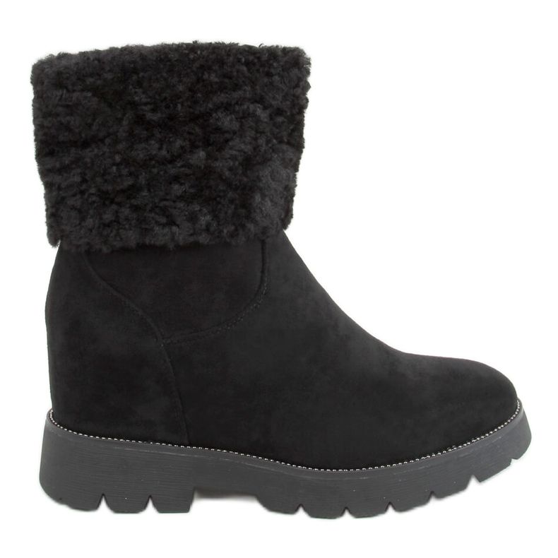 Stivali su una zeppa nascosta nero KL-711 Black