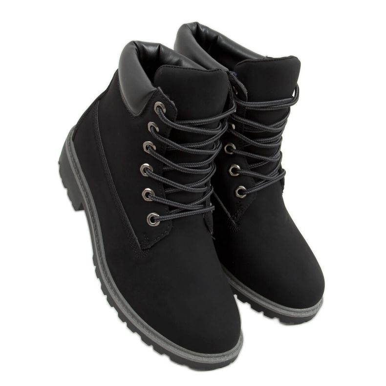 Stivali in legno da donna neri F662 Black nero