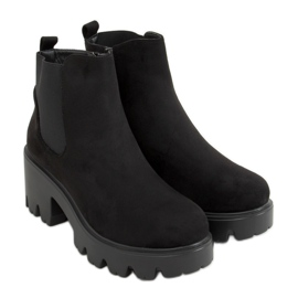 Stivaletti Chelsea neri con suola spessa CH19201 Black nero