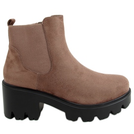 Stivaletti Chelsea con suola spessa beige scuro CH19201 Khaki cachi