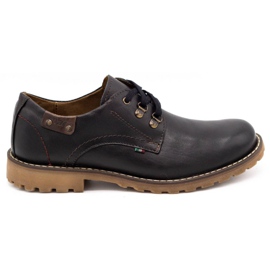 Olivier Scarpe da uomo stivaletti in pelle 812MP nero con marrone