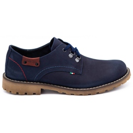 Olivier Scarpe uomo stivaletti in pelle 812MP blu navy