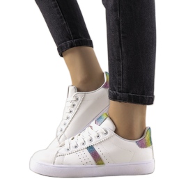 Sneakers arcobaleno con finitura arcobaleno bianco