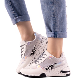 Sneakers bianche con inserti olografici Manitoba bianco argento