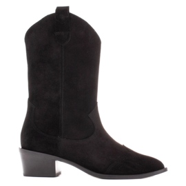 Marco Shoes Stivali da cowboy neri in pelle scamosciata naturale nero
