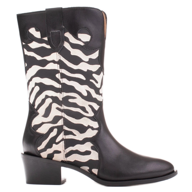 Marco Shoes Stivali texani Clara con cuciture decorative nero