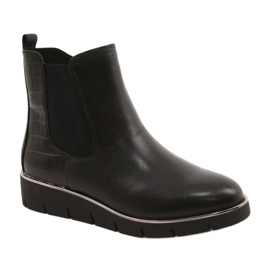Caprice Stivali con zeppa Sistema Walking On Air 25339 Nero