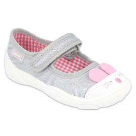 Scarpe per bambini Befado 209P033 rosa argento grigio