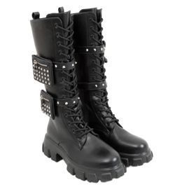 RXJ100 Stivali neri con pochette nero