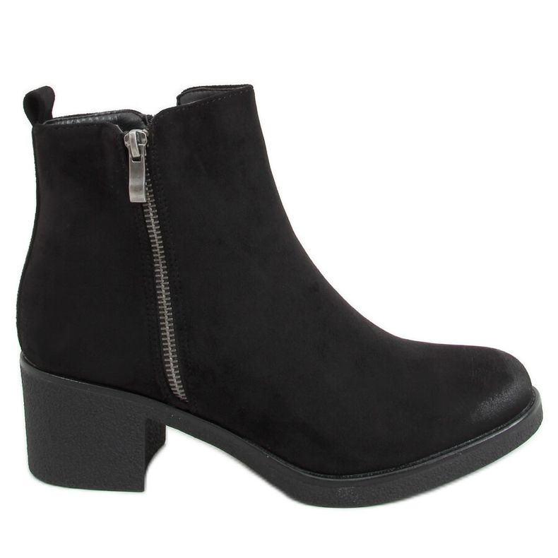 Stivali con tacco in gomma nero 8301 Nero