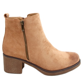 Stivaletti con tacco in gomma beige 8301 Kaki cachi