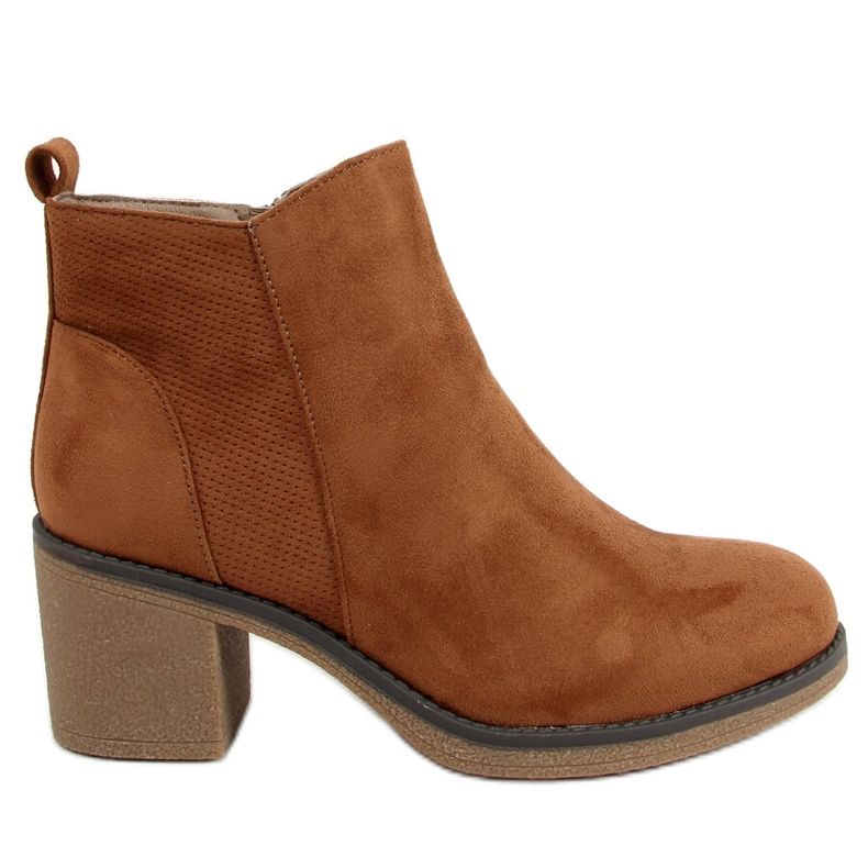 Stivali marroni con tacco largo 9B1003 Khaki marrone