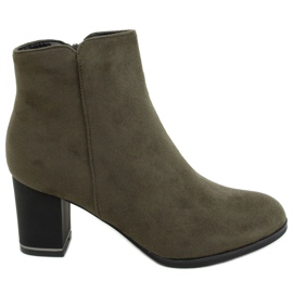 Stivali verdi con tacco basso KL-718 Green verde