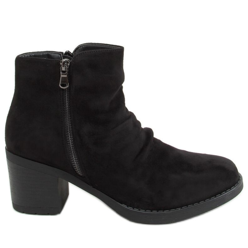 Stivali neri con tacco largo J19-70 Black nero