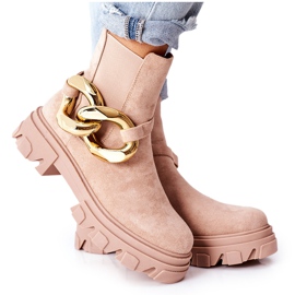 S.Barski Stivali Caldi da Donna Stivali Jodhpur Beige Visione