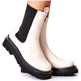 S.Barski Stivali alti da donna Jodhpur Stivali Beige Belive