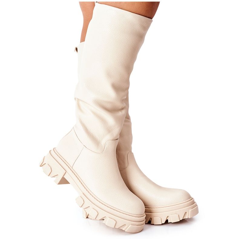 S.Barski Stivali Alti Donna Beige Little Bit