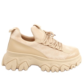 Scarpe sportive con suola alta in beige scuro NB520P Khaki cachi