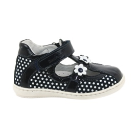 Ballerine da bambina in pelle con pois bianchi 267 RenBut blu