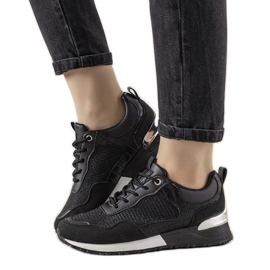 Sneakers nere con motivo in pelle di coccodrillo Zariza nero